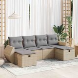 vidaXL 6-dijelni set vrtnih sofa s jastucima bež od poliratana | shoptok.hr