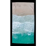 Good Morning Bež/tirkizni ručnik za plažu 100x180 cm –