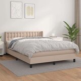  Box spring postelja z vzmetnico kapučino 140x200cm umetno usnje, (20894099) Cene
