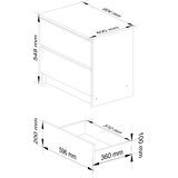 AKORD Komoda, 2 Predala, Bela/Hrast Sonoma, (5000332063) | Shoptok.si