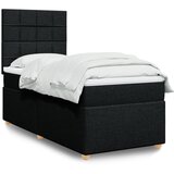 vidaXL Box spring postelja z vzmetnico črna 100x200 cm blago | Shoptok.si