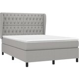  Krevet s oprugama i madracem svjetlosivi 140x190 cm od tkanine | shoptok.hr