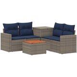  Set sofe 6 kom. Siva i tamnoplava Poli Rattan i čelik | shoptok.hr
