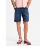 Ombre Men's shorts with elastic waistband and wash effect - blue | Shoptok.si