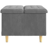  Otoman za pohranu s jastukom Tamno siva 60 x 60 x 45 cm Baršun - Tamno siva 60 cm Baršun | shoptok.hr