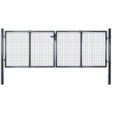 vidaXL mrežasta vrtna vrata od pocinčanog čelika 289 x 75 cm siva Cijene
