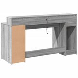  Radni stol s LED svjetlima siva boja hrasta 160x55x91 cm drveni | Eponuda.com