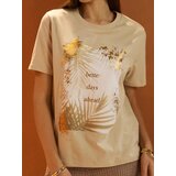 Sinsay Pamučna majica s metalik printom | shoptok.hr