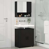 vidaXL set namještaja za kupaonicu zidne 2 pcs crna 61 x 35 x 64 cm | shoptok.hr