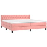  Box spring postelja z vzmetnico roza 200x200 cm žamet, (20999250) | Shoptok.si