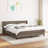 vidaXL Box spring postelja z vzmetnico taupe 180x200 cm blago Cene