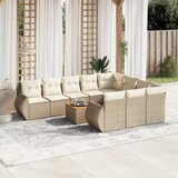 vidaXL 11-dijelni set vrtnih sofa od poliratana s jastucima bež | shoptok.hr