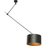 QAZQA Viseča svetilka črna z zelenim žametnim senčnikom 35cm - Blitz | Shoptok.si