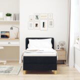 Box Spring Krevet s Madracem Crni 80x200 cm Tkanina | shoptok.hr