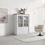 Mömax Visoka Komoda Korsika, Bela, Barve Hrasta | Shoptok.si
