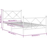  Metalni okvir kreveta uzglavlje i podnožje bijeli 100x200 cm | shoptok.hr