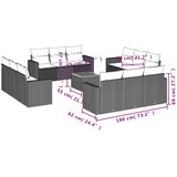 13-dijelni set vrtnih sofa s jastucima poliratan Bež | shoptok.hr