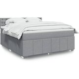 vidaXL Box spring postelja z vzmetnico svetlo siva 180x200 cm blago | Shoptok.si