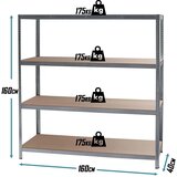 SuperHome 160x160x40cm 4x175kg Metalna Montažna Polica | ePonuda.com