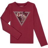 Guess Majice z dolgimi rokavi LS T-SHIRT W/SEQUINS Bordo u