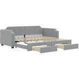 vidaXL Izvlečna dnevna postelja s predali brez vzmetnice 100x190 cm, (22053833) Cene