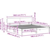 Konstrukcija postelje Voskast rjav 180 x 200 cm Trdna borovina, (5000022837) | Shoptok.si