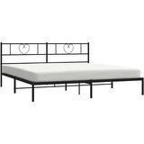  Metalni okvir za krevet s uzglavljem crni 183x213 cm | shoptok.hr