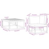vidaXL Vrtna sedežna garnitura 3 pcs Črna 70 x 70 x 32 cm Aluminij | Shoptok.si