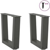  Noge jedilne mize V-oblika 2 kosa Antracit 30x(30-31,3)cm Jeklo | Shoptok.si