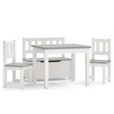 vidaXL 4-dijelni set dječjeg stola i stolica bijelo-sivi mdf | shoptok.hr