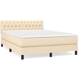  Krevet s oprugama i madracem krem 140x200 cm od tkanine | shoptok.hr