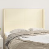  Uzglavlje s ušima krem 147x16x118/128 cm od umjetne kože | shoptok.hr