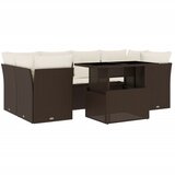  7-dijelni set vrtnih sofa od poliratana s jastucima smeđi | shoptok.hr