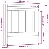  Uzglavlje za krevet crno 106 x 4 x 100 cm od masivne borovine | shoptok.hr