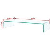  Stojalo za TV / ekran stekleno prozorno 80x30x13 cm, (20621156) | Shoptok.si