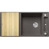 Blanco pomivalno korito AXIA III XL 6 S InFino SILGRANIT lesena deska, z daljin. prim. - SIVI VULKAN | Shoptok.si