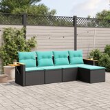  5-dijelni set vrtnih sofa od poliratana s jastucima crni | shoptok.hr