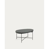 Kave Home Črna mizica s stekleno mizno ploščo 55x82 cm Marlet – | Shoptok.si