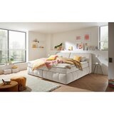 MID.YOU POSTELJA BOXSPRING 200 cm x 240 cm , tekstil, leseni material krem barve Cene