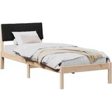  Okvir kreveta Smeđa i crna 75 x 190 cm Masivna borovina | shoptok.hr