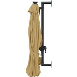  Stenski senčnik z LED in kovinskim drogom 300 cm taupe, (20609573) | Shoptok.si