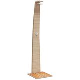 vidaXL vanjski tuš bež 55x60x224 cm od poliratana i bagremovog drva | shoptok.hr