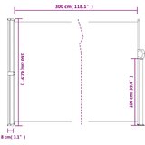  Bočna tenda na uvlačenje smeđesiva 160 x 300 cm | shoptok.hr
