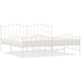 Metalni okvir kreveta uzglavlje i podnožje bijeli 200 x 200 cm | shoptok.hr