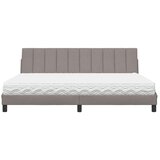  Krevet s madracem Hanko smeđesivi 200x200 cm od tkanine | shoptok.hr