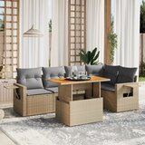 vidaXL 6-dijelni set vrtnih sofa s jastucima bež od poliratana | shoptok.hr