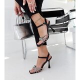 Gemre Ankica Black Glossy High Heel Sandals | ePonuda.com