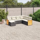 Maison Chic Seti vrtnega pohištva - Vrtna garnitura - Vrtni pohištvo set 7-delna z blazinami črn poli ratan, (21801341) | Shoptok.si