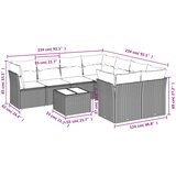  9-dijelni set vrtnih sofa od poliratana s jastucima svjetlosivi | shoptok.hr