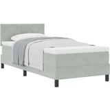 vidaXL Box Spring Postelja z Mattresso Svetlo Siva 100x200 cm Žamet | Shoptok.si